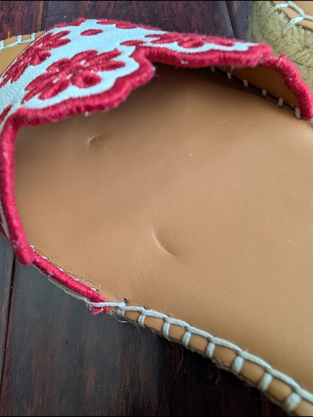 NWOT Glyn Platform Sandal in Chalk & Red Summer Wedge Espadrilles Size 39 8.5 - Picture 9 of 9